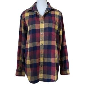 Roam Multicolor Plaid Cotton Button-Down Shirt M